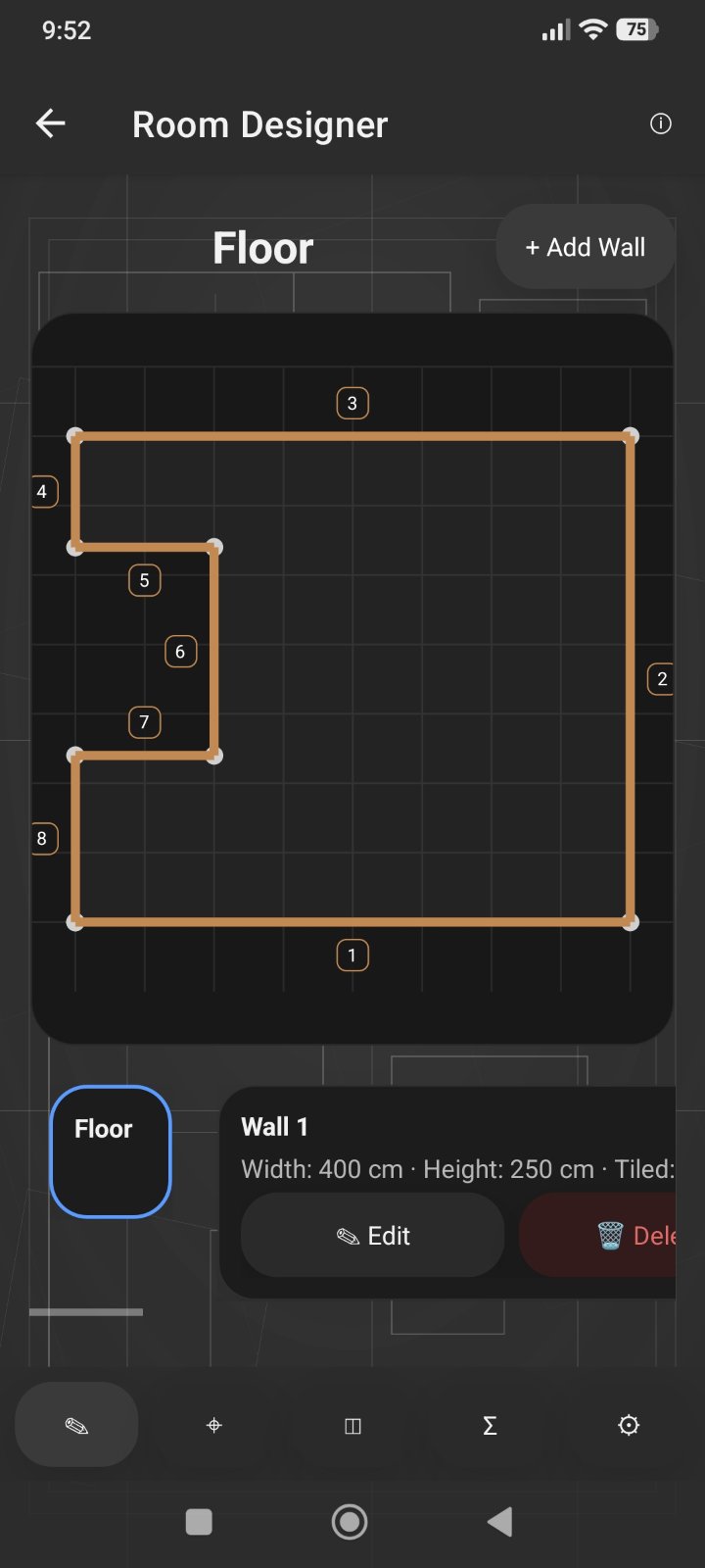 Complete room design sketch in Tetragon